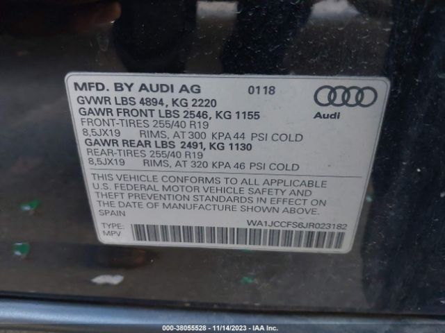 WA1JCCFS6JR023182 Audi Q3 2.0t Sport Premium/2.0t Premium
