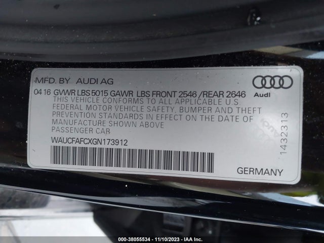 WAUCFAFCXGN173912 Audi A6 2.0t Premium