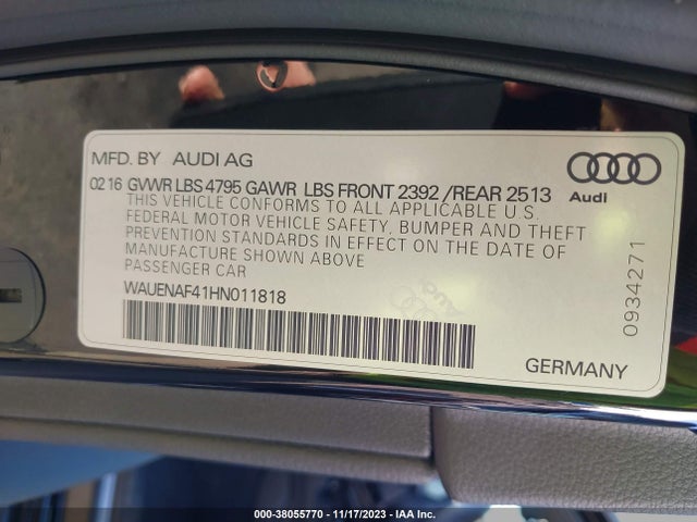 WAUENAF41HN011818 Audi A4 2.0t Premium