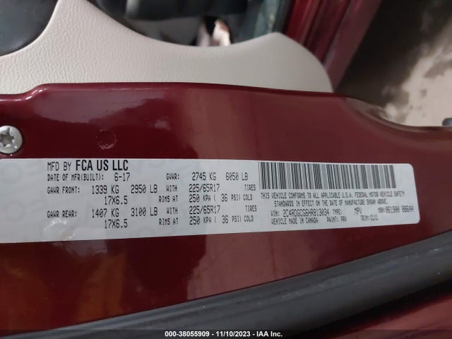 Dodge Grand Caravan Sxt 2017 2C4RDGCG6HR813034 Image 9