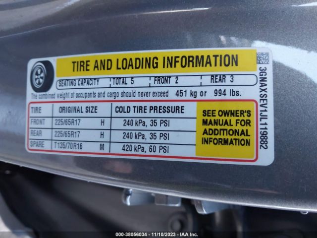 2018 CHEVROLET EQUINOX 3GNAXSEV1JL119882 Photo 8