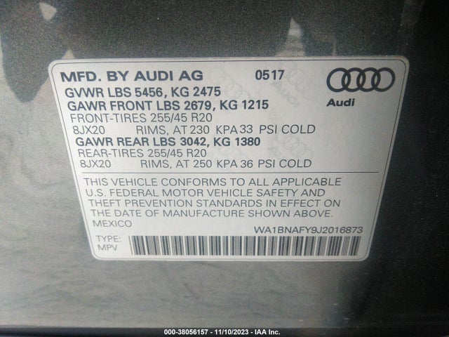Audi Q5 2.0t Premium 2018 WA1BNAFY9J2016873 Image 9