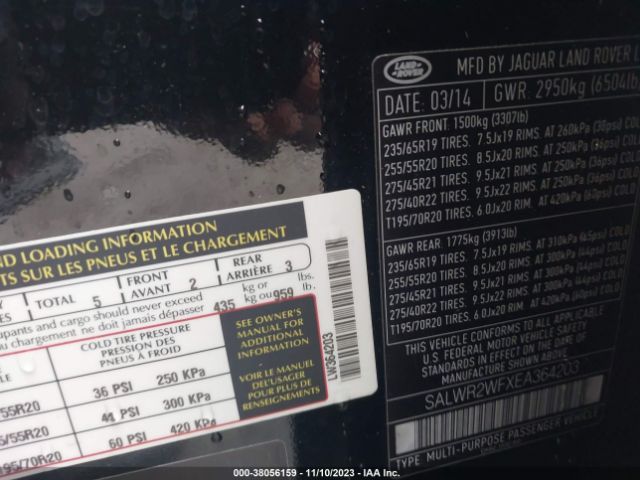 SALWR2WFXEA364203 Land Rover Range Rover Sport 3.0l V6 Supercharged Hse