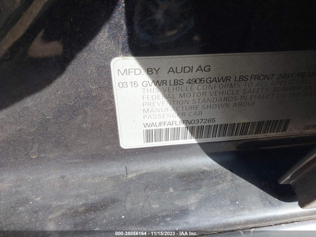 WAUFFAFL9FN037265 Audi A4 2.0t Premium
