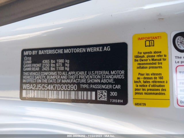 BMW M240i 2019 WBA2J5C54K7D30390 Image 9