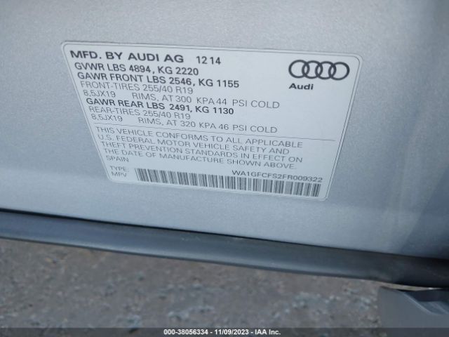 WA1GFCFS2FR009322 Audi Q3 2.0t Premium Plus