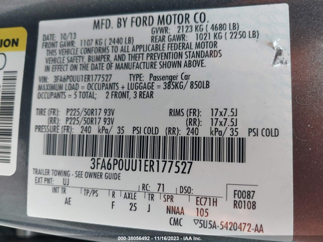Ford Fusion Hybrid S 2014 3FA6P0UU1ER177527 Image 9
