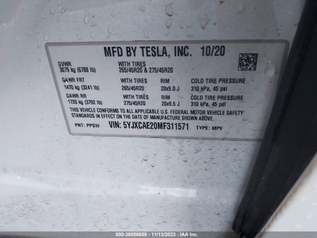 Tesla MODEL X 2021 5YJXCAE20MF311571 Image 23