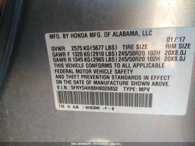 Acura Mdx W/advance Package 2017 5FRYD4H88HB026852 Image 9