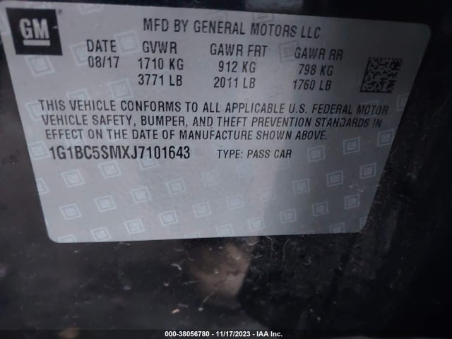 Chevrolet Cruze Ls Auto 2018 1G1BC5SMXJ7101643 Image 9