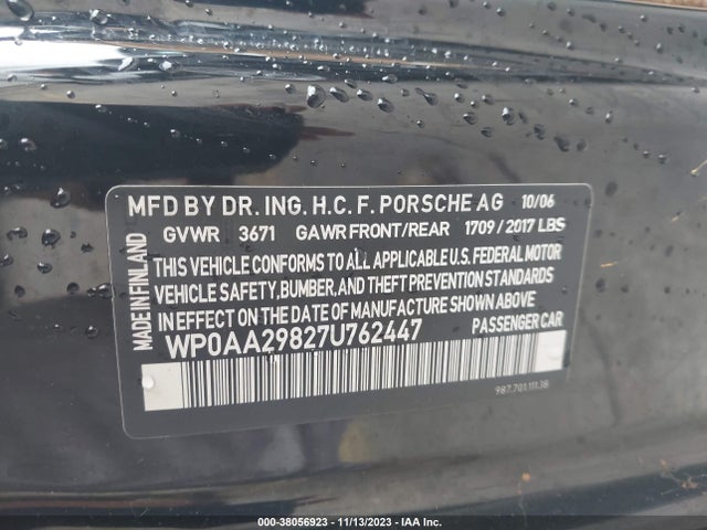 2007 PORSCHE CAYMAN WP0AA29827U762447 Photo 8