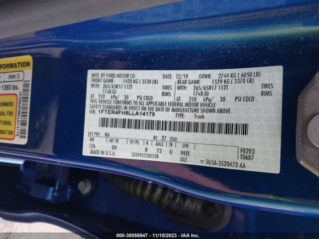 2020 FORD RANGER 1FTER4FH8LLA14179 Photo 8