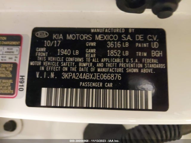KIA RIO LX 2018 3KPA24ABXJE066876 Image 9