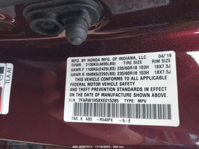 7FARW1H5XKE015285 Honda CR-V EX