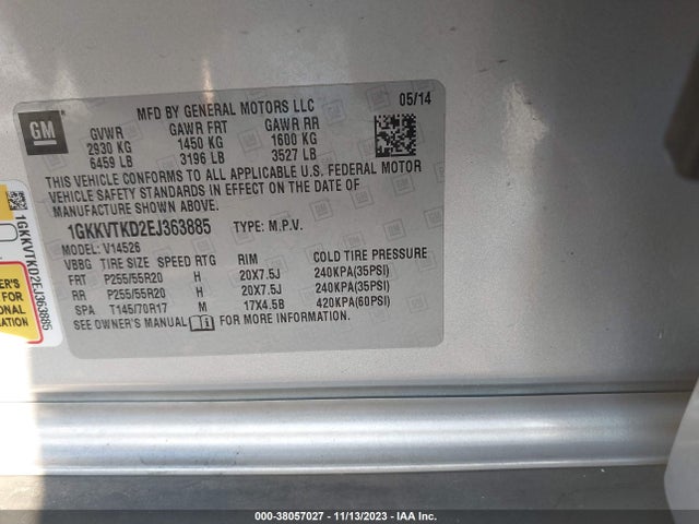 GMC Acadia Denali 2014 1GKKVTKD2EJ363885 Image 9