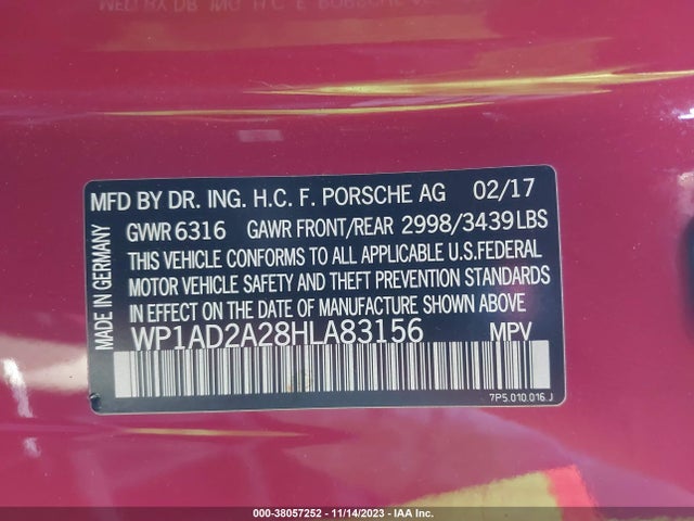 2017 PORSCHE CAYENNE WP1AD2A28HLA83156 Photo 8