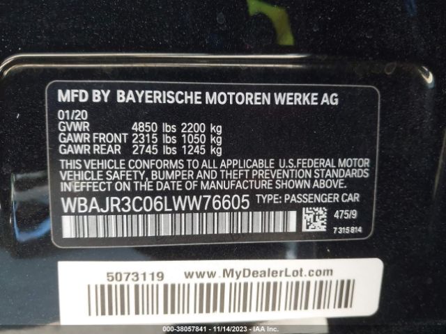 WBAJR3C06LWW76605 BMW 5 Series 530i