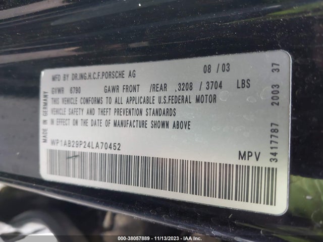 2004 PORSCHE CAYENNE WP1AB29P24LA70452 Photo 8