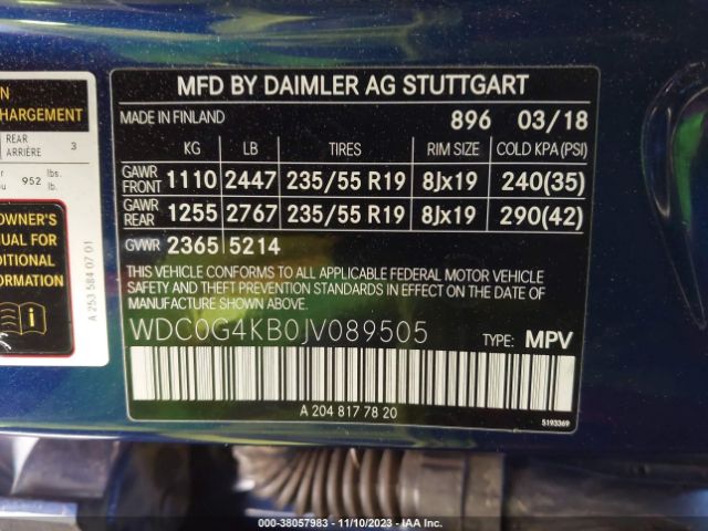 WDC0G4KB0JV089505 Mercedes-Benz Glc 300 4matic