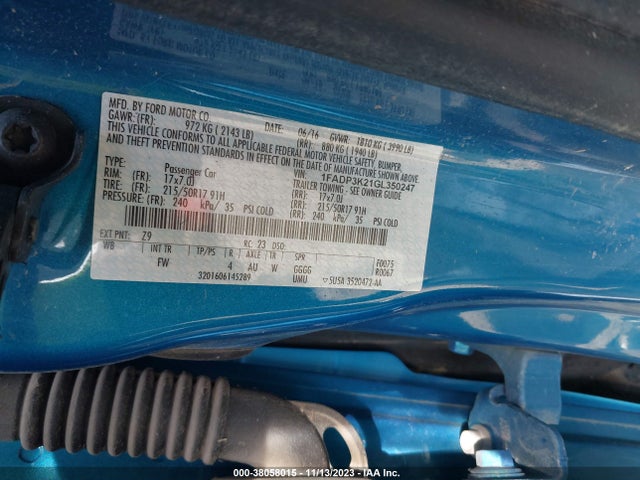1FADP3K21GL350247 Ford 2016