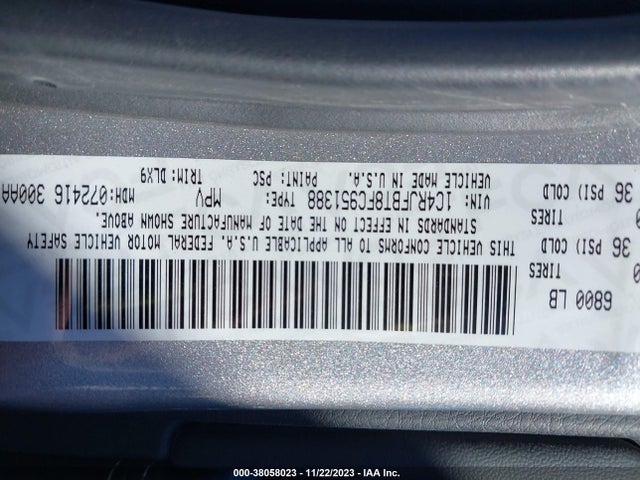 2015 JEEP GRAND CHEROKEE LIMITED VIN: 1C4RJFBT8FC951388