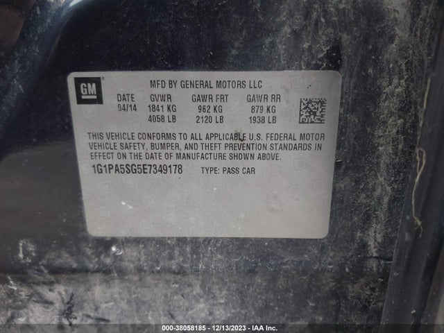 Chevrolet Cruze Ls Auto 2014 1G1PA5SG5E7349178 Image 9