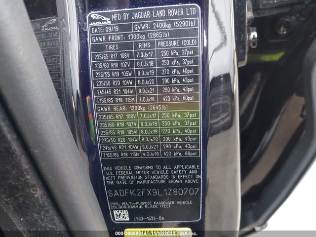 2020 JAGUAR E-PACE SADFK2FX9L1Z80707 Photo 8