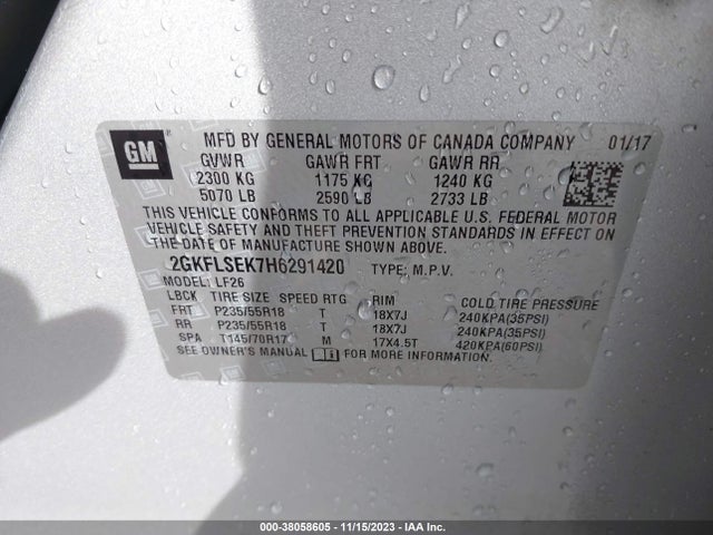 GMC Terrain Sle-1 2017 2GKFLSEK7H6291420 Image 9