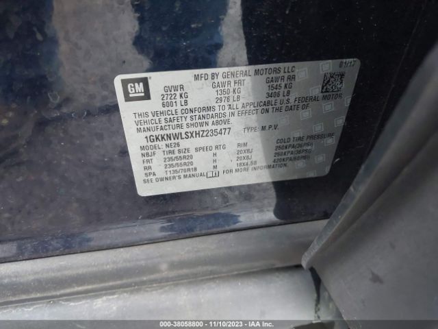1GKKNWLSXHZ235477 GMC Acadia Slt-2