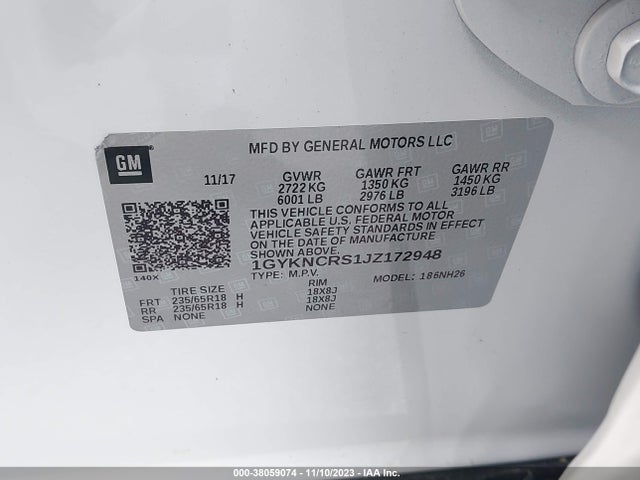 Cadillac XT5 LUXURY 2018 1GYKNCRS1JZ172948 Image 9
