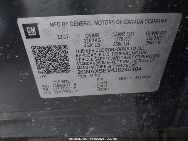 Chevrolet EQUINOX LT 2018 2GNAXSEV4J6245464 Image 9