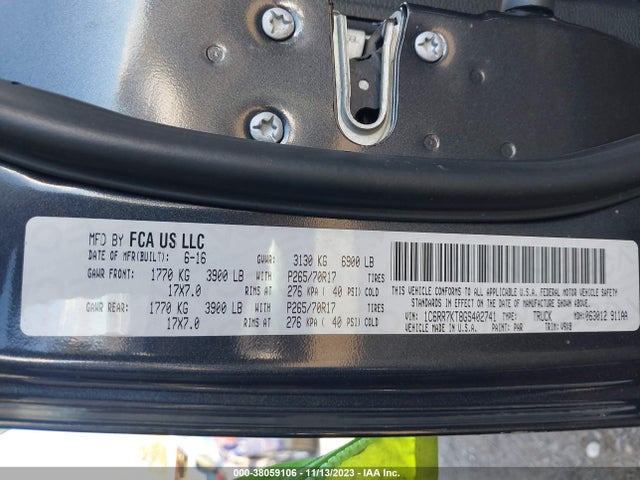 RAM 1500 Tradesman 2016 1C6RR7KT8GS402741 Image 9