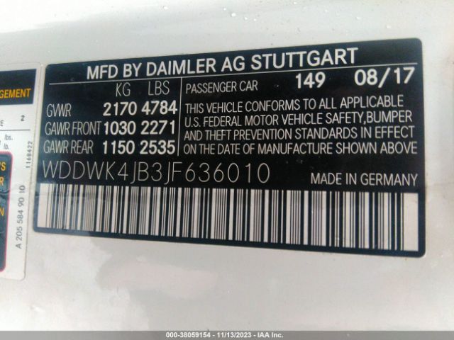 WDDWK4JB3JF636010 Mercedes-Benz C 300