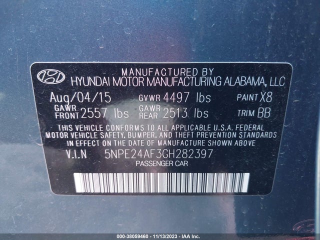 Hyundai Sonata 2.4l Se 2016 5NPE24AF3GH282397 Image 9