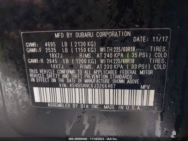 4S4BSANC6J3266467 Subaru Outback 2.5i Limited