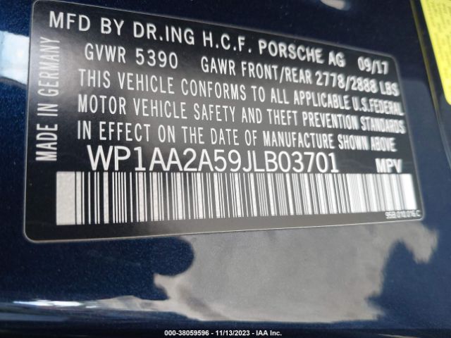 2018 PORSCHE MACAN WP1AA2A59JLB03701 Photo 8