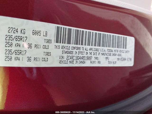 2C4RC1BG4HR519097 Chrysler Pacifica Touring-l