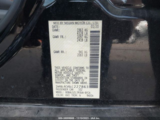 1N4BL4CV6LC227863 Nissan Altima Sr Fwd