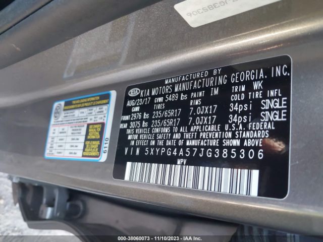 5XYPG4A57JG385306 KIA Sorento Lx V6