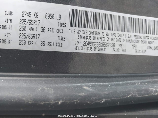 Dodge Grand Caravan Gt 2019 2C4RDGEG0KR562998 Image 9