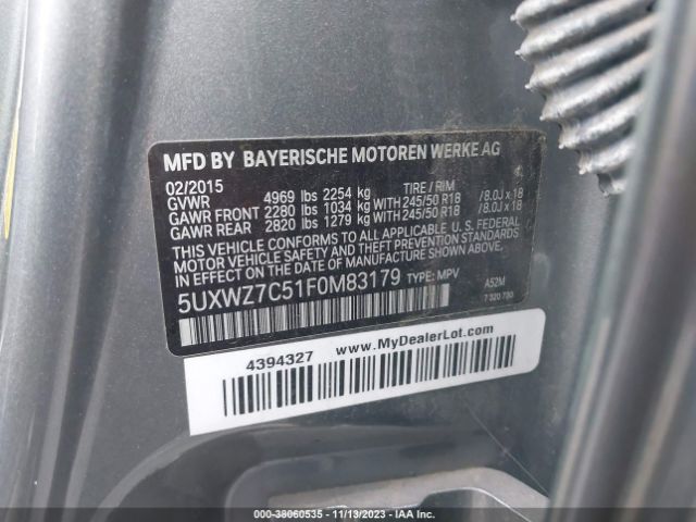 5UXWZ7C51F0M83179 BMW X3 Sdrive28i