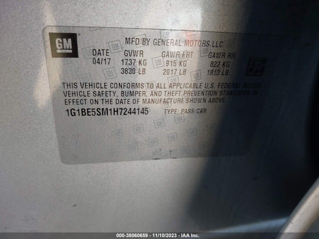 Chevrolet Cruze Lt Auto 2017 1G1BE5SM1H7244145 Image 9