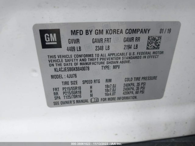 KL4CJESB6KB840078 Buick Encore Awd Preferred