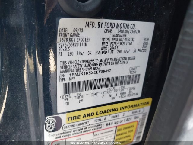 1FMJK1K5XEEF05417 Ford Expedition El Limited
