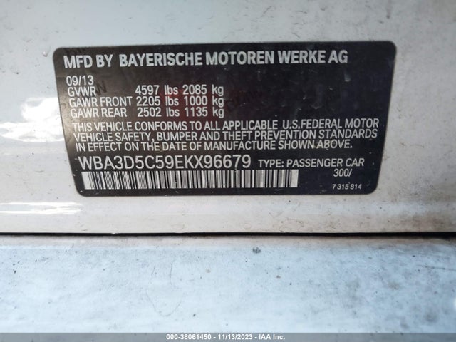 BMW 328d Xdrive 2014 WBA3D5C59EKX96679 Image 9