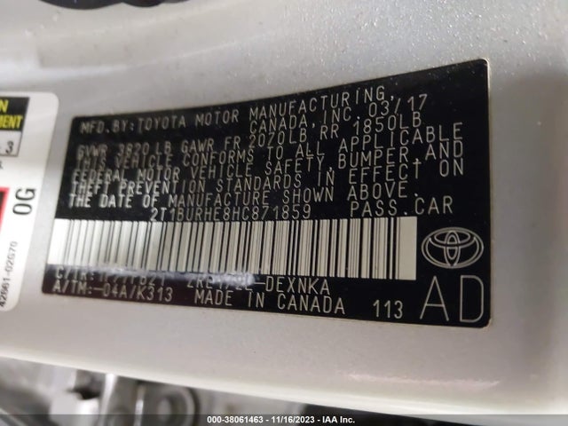 Toyota COROLLA LE 2017 2T1BURHE8HC871859 Image 9