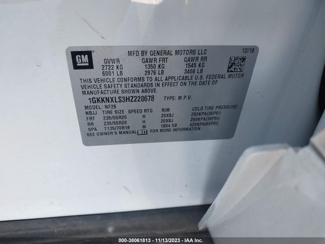 GMC Acadia Denali 2017 1GKKNXLS3HZ220678 Image 9