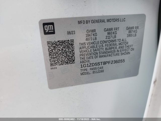 1G1ZD5ST8PF236055 Chevrolet Malibu Fwd 1lt