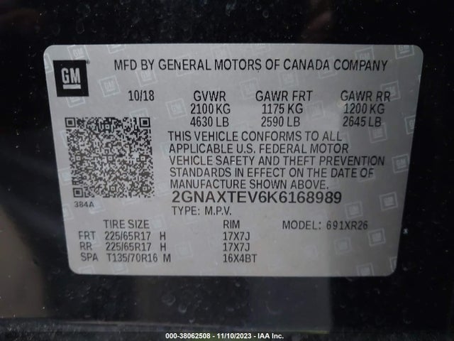 Chevrolet EQUINOX LT 2019 2GNAXTEV6K6168989 Image 9