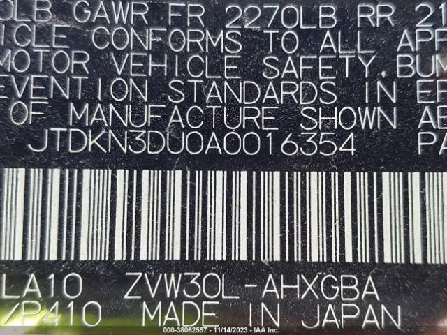 2010 TOYOTA PRIUS JTDKN3DU0A0016354 Photo 8